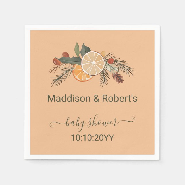 Guardanapo De Papel Chá de fraldas de Citros de inverno Seco Moderno (Frente)