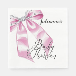 Guardanapo De Papel Chá de fraldas de coqueta rosa elegante