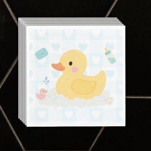Guardanapo De Papel Chá de fraldas de Corações Azuis de Pato de Borrac