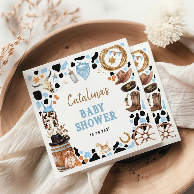 Guardanapo De Papel Chá de fraldas de cowboy Ocidental do Blue Rodeo (Criador carregado)