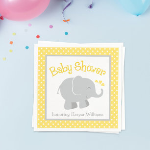 Guardanapo De Papel Chá de fraldas de Elefante Amarelo Moderno e Cinz