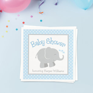 Guardanapo De Papel Chá de fraldas de Elefante Azul Moderno e Cinza