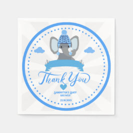 Guardanapo De Papel Chá de fraldas de Elefante Azul Personalizado