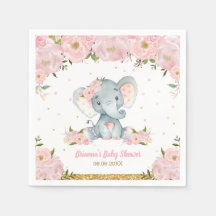 Chá de fraldas de Elefante Floral Cor-de-Rosa Blus