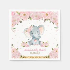 Guardanapo De Papel Chá de fraldas de Elefante Floral Cor-de-Rosa Blus