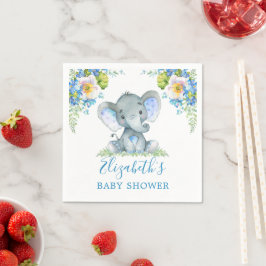 Guardanapo De Papel Chá de fraldas de Elefante Floral Floral Azul