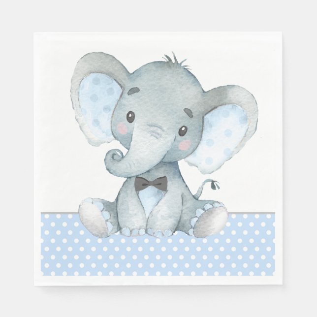 Guardanapo De Papel Chá de fraldas de Elefante-Menino Napkins (Frente)