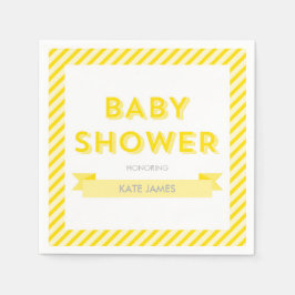 Guardanapo De Papel Chá de fraldas de faixas amarelas modernas