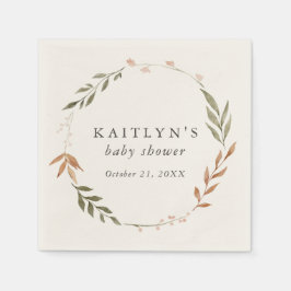 Guardanapo De Papel Chá de fraldas de Fall Wreath Elegante