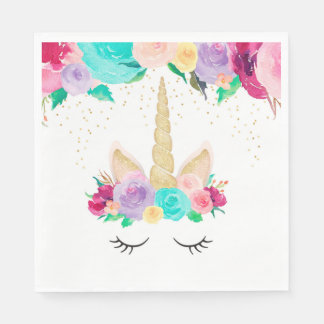 Guardanapo De Papel Chá de fraldas de Festa de aniversário de Unicórni