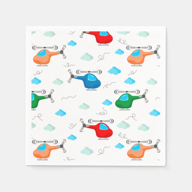 Guardanapo De Papel Chá de fraldas de Festa de aniversário do helicópt (Frente)