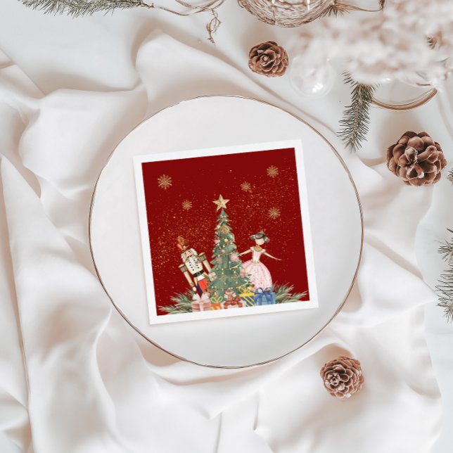 Guardanapo De Papel Chá de fraldas de Festa de Natal de Nutcracker (Nutcracker Christmas Party Baby Shower Napkins)