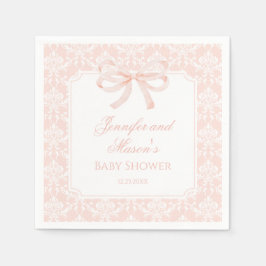 Guardanapo De Papel Chá de fraldas de fita do arco rosa-claro