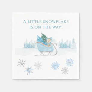 Guardanapo De Papel Chá de fraldas de flocos de neve azul