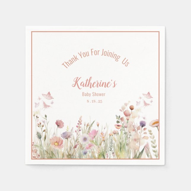 Guardanapo De Papel Chá de fraldas de flor selvagem (Frente)