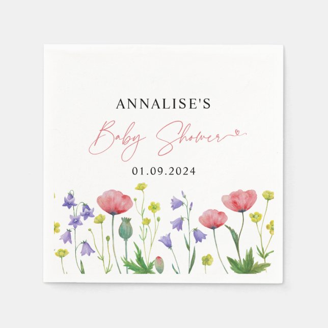 Guardanapo De Papel Chá de fraldas de flor selvagem (Frente)