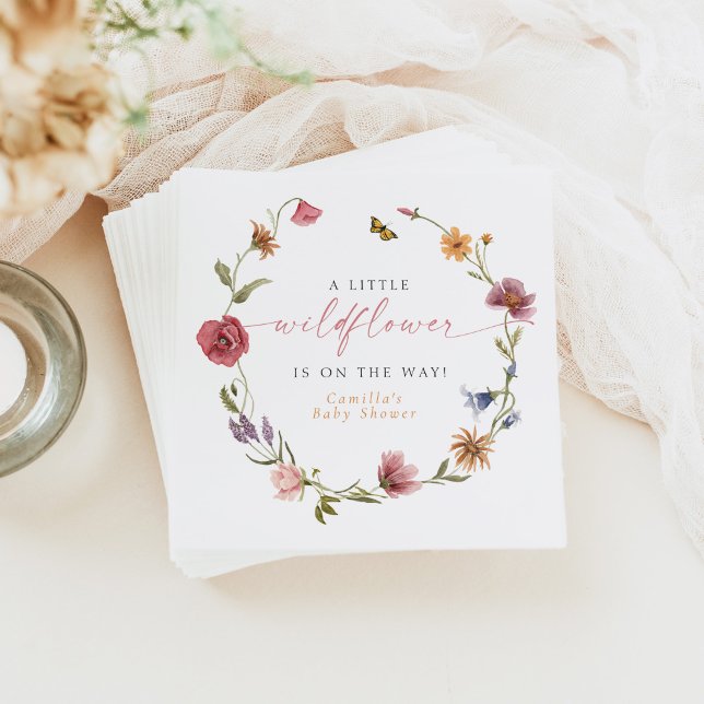 Guardanapo De Papel CHÁ DE FRALDAS de flor selvagem da borboleta CAMIL (Criador carregado)