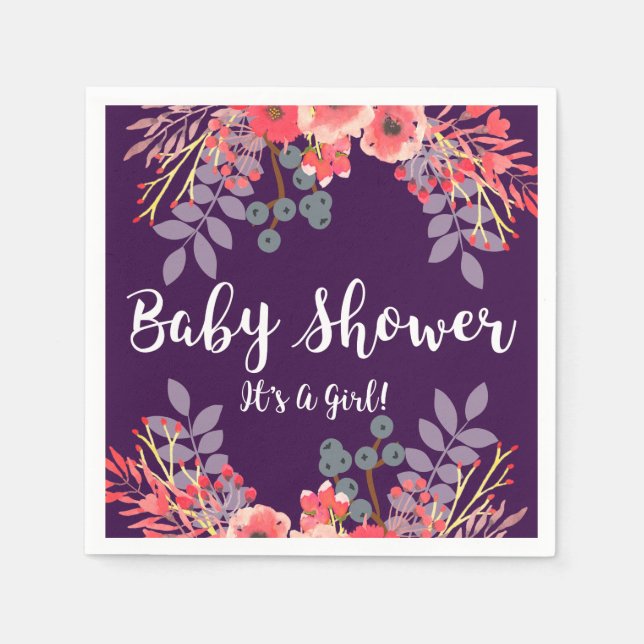 Guardanapo De Papel Chá de fraldas de Flores de Aquarelas de Joias Rox (Frente)