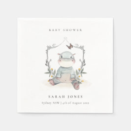 Guardanapo De Papel Chá de fraldas de Folhagem de Hippo Amarelo-Bonito