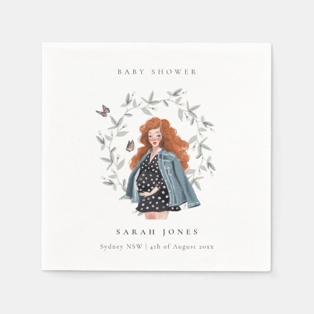 Guardanapo De Papel Chá de fraldas de Folhagem para Mulheres Esperante (Frente)