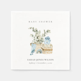 Guardanapo De Papel Chá de fraldas de Foliage Blue Boho