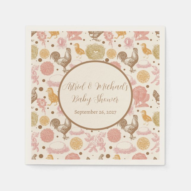 Guardanapo De Papel Chá de fraldas De Galinha Em Breve (Frente)