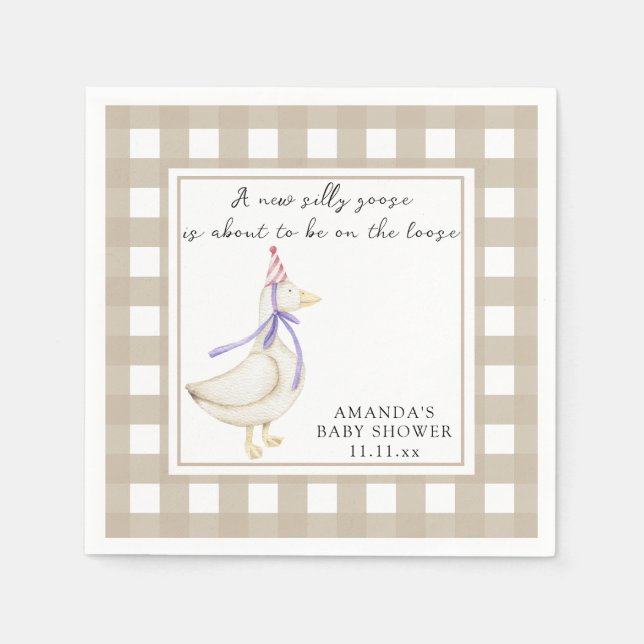 Guardanapo De Papel Chá de fraldas de Ganso bobo (Frente)