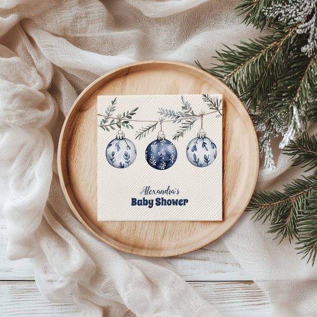 Guardanapo De Papel Chá de fraldas de Garland do Ornamento Azul (Criador carregado)