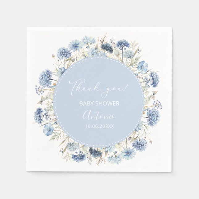 Guardanapo De Papel Chá de fraldas de Garota Azul de Aquarela (Frente)