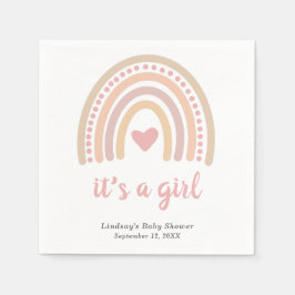 Guardanapo De Papel Chá de fraldas de Garota Bonita de Coração Rosa Bo