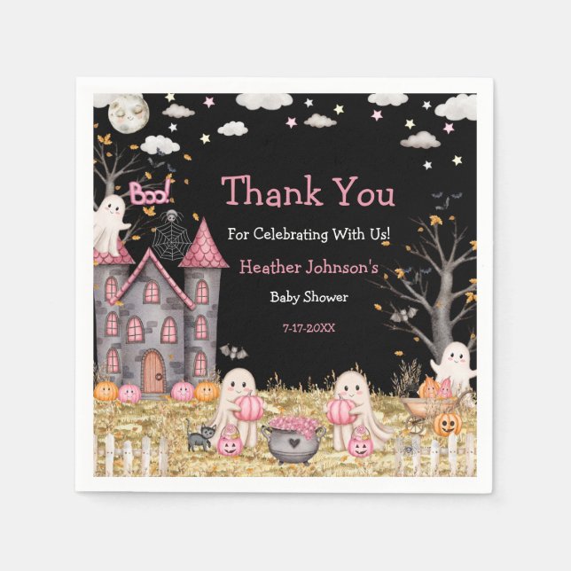 Guardanapo De Papel Chá de fraldas de Garota do Pastel Halloween (Frente)