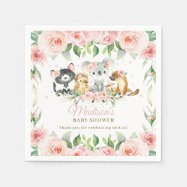 Guardanapo De Papel Chá de fraldas de Garota Floral Rosa