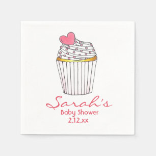 Guardanapo De Papel Chá de fraldas de Garota Personalizada de Cupcake