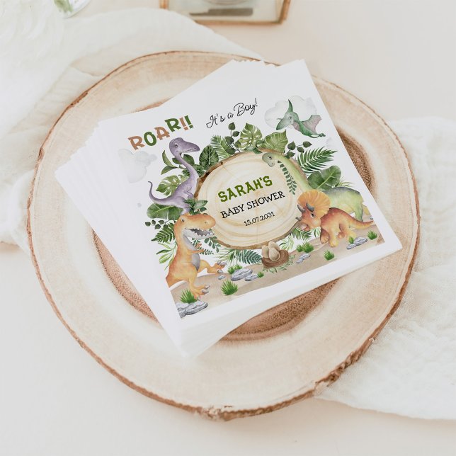 Guardanapo De Papel Chá de fraldas de Garoto Dinossauro da Floresta Tr (Criador carregado)