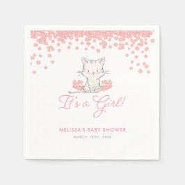 Guardanapo De Papel Chá de fraldas de Gatinha das Flores Rosa
