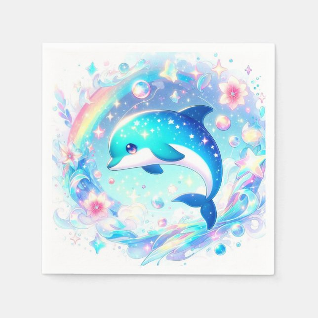 Guardanapo De Papel Chá de fraldas de golfinho doce (Frente)