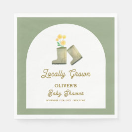 Guardanapo De Papel Chá de fraldas de Inicializações Florais Verde Sag