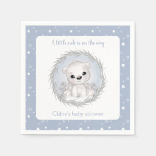 Guardanapo De Papel Chá de fraldas de Inverno Azul Urso Polar Branco