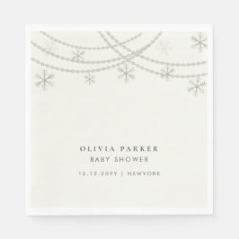 Guardanapo De Papel Chá de fraldas de inverno com flocos de neve elega