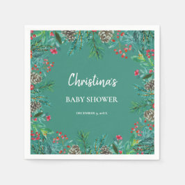 Guardanapo De Papel Chá de fraldas de inverno Verde