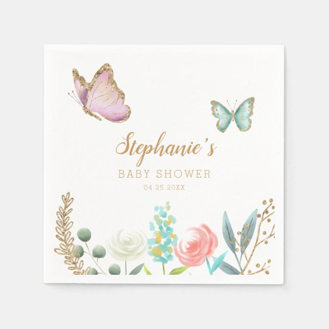 Guardanapo De Papel Chá de fraldas de Jardim de Borboleta (Frente)