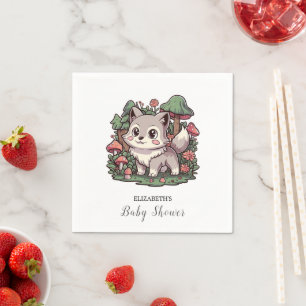 Guardanapo De Papel Chá de fraldas de Lobo Feliz