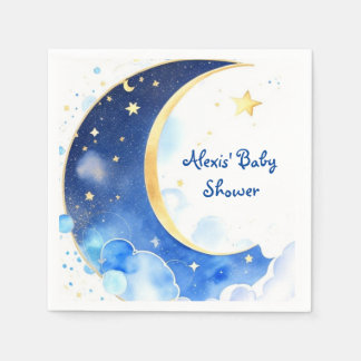 Guardanapo De Papel Chá de fraldas de Lua Celestial de Aquarela e Estr