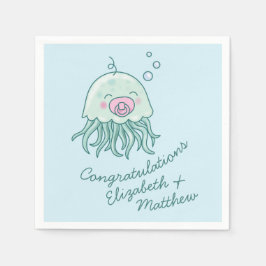 Guardanapo De Papel Chá de fraldas de medusa-branca Kawaii Menina Rosa