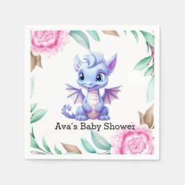 Guardanapo De Papel Chá de fraldas de Menina de Dragão-Puro e Rosa