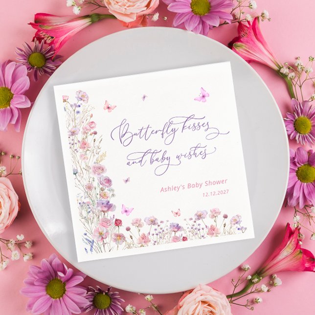 Guardanapo De Papel Chá de fraldas De Menina Rosa Púrpura (Criador carregado)