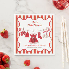 Guardanapo De Papel Chá de fraldas de Natal | Papais noeis Vermelho e