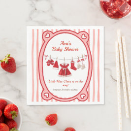 Guardanapo De Papel Chá de fraldas de Natal | Papais noeis Vermelho e