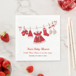 Guardanapo De Papel Chá de fraldas de Natal | Papais noeis Vermelho e