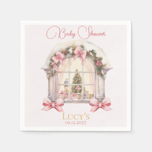 Guardanapo De Papel Chá de fraldas de Natal Pink Nutcracker Watercolor